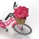 3D Pink bicycle with pink flowers - 3D Bicycle with flowers