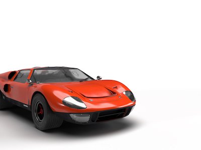 3D Orange sports car