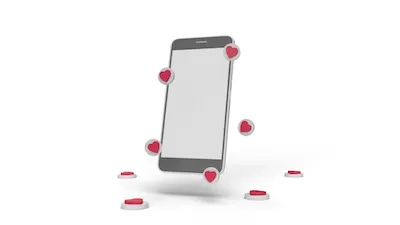 3D Cell phone with heart buttons