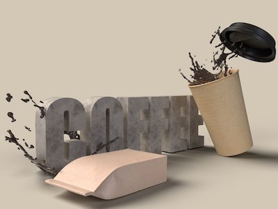 3D Coffee text