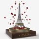 3D Eiffel tower with petals - 3D Eiffel tower and rose petals