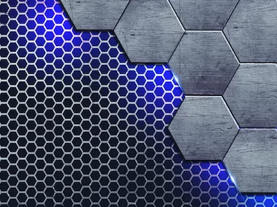 Hexagonal metal background