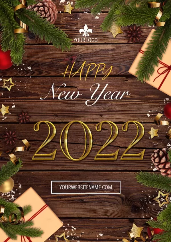 A4 New year flyer psd template