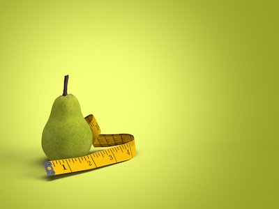 3D Pear with measuring tape