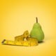 3D Green pear with measuring tape - 3D Pear with measuring tape
