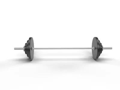 Barbell on white background