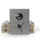 3D Closed safe with money - 3D Closed safe with money