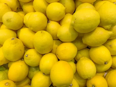 Lemons top view stock image