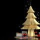 3D Golden tree with ornaments - 3D Christmas tree