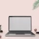3D Laptop with palm leaf - 3D Laptop with palm leaf