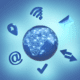 3D Earth with digital icons - 3D Earth with digital icons