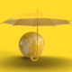 3D Earth with umbrella - 3D Earth with open umbrella