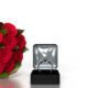 3D Wedding ring with roses - 3D Wedding ring in box