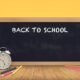 3D Blackboard with alarm clock - 3D Blackboard and alarm clock