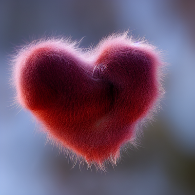 Red furry heart stock image