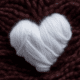 White wool heart - White wool heart stock image