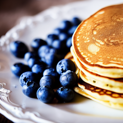 Pancake with blueberries stock image.