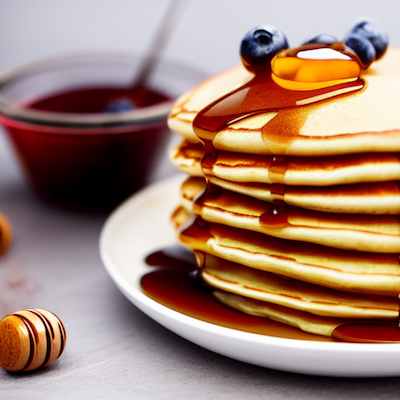 Pancakes with honey and blueberries stock image