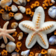 Starfish with seashells and dried flowers - Starfish with seashells and dried flowers stock image.