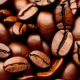 Coffee beans closeup - Roasted coffee beans closeup stock image.